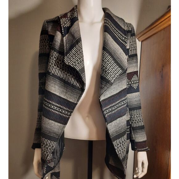 CHARLOTTE RUSSE Wool Blend Boho Southwestern Belted Cardigan Jacket M Cozycore - Picture 4 of 8